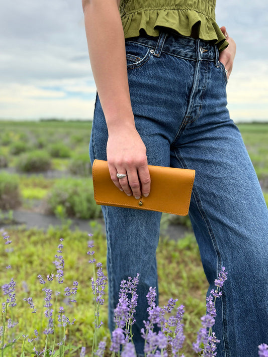 Fold Over Leather Wallet