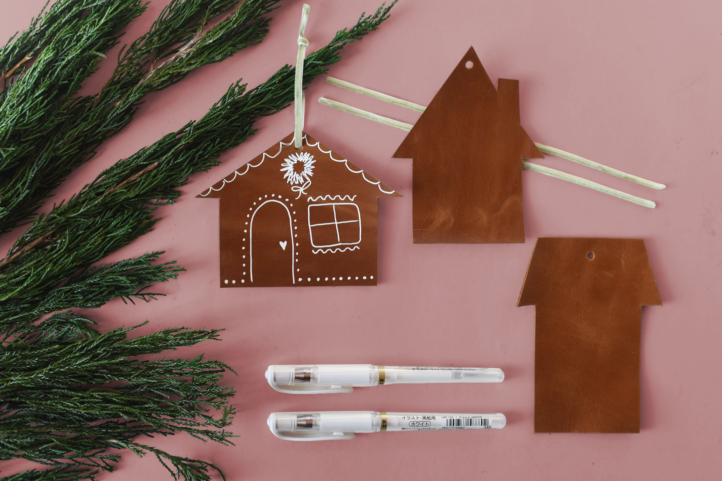 DIY Leather Gingerbread House Ornament Making Kits