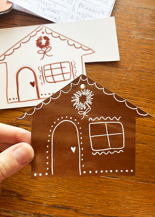 DIY Leather Gingerbread House Ornament Making Kits