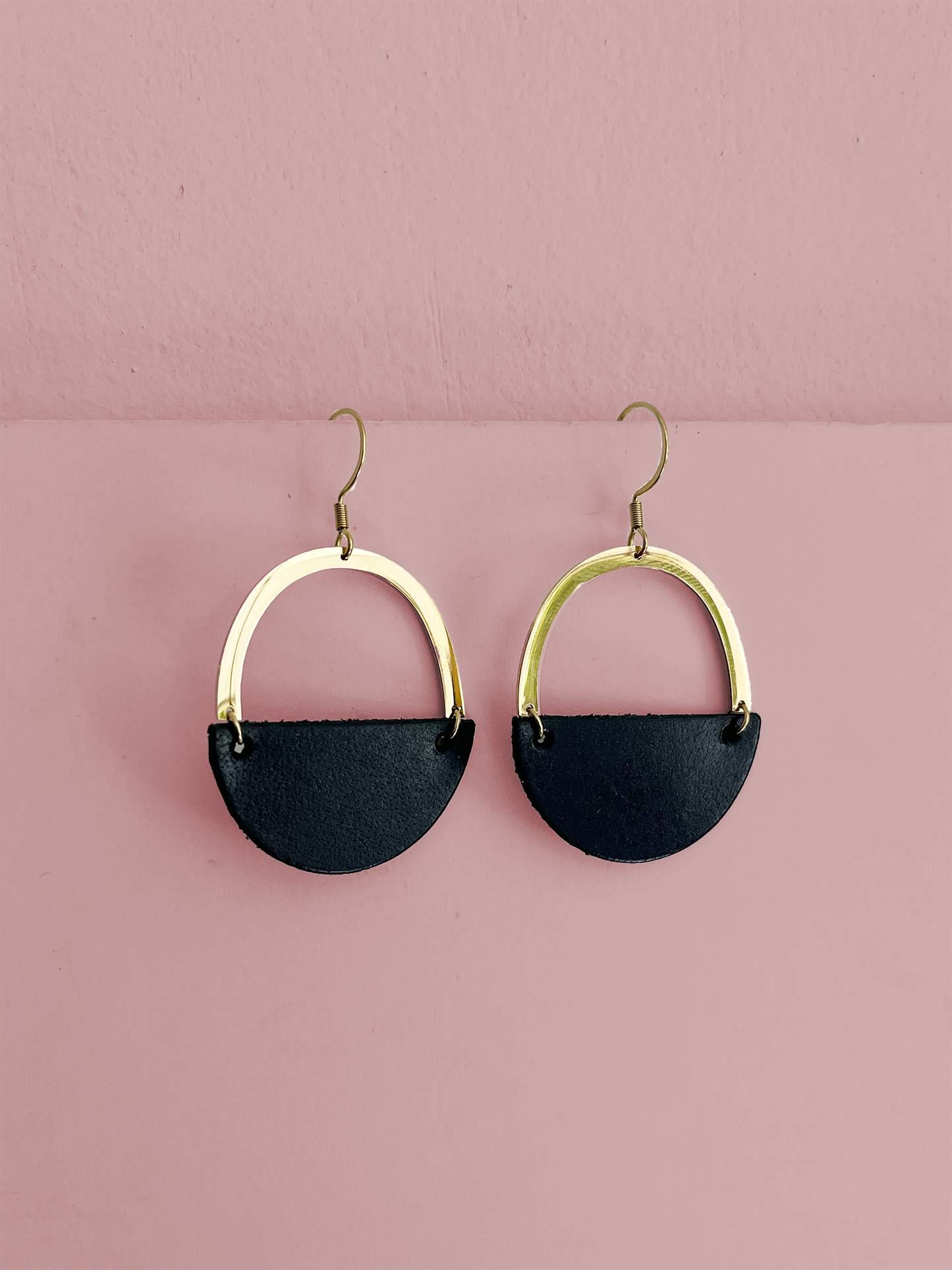 Lightweight Black Leather Earrings