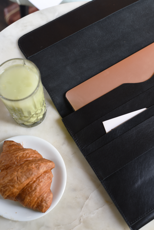 Leather Laptop Sleeve from slow fashion company in austin texas