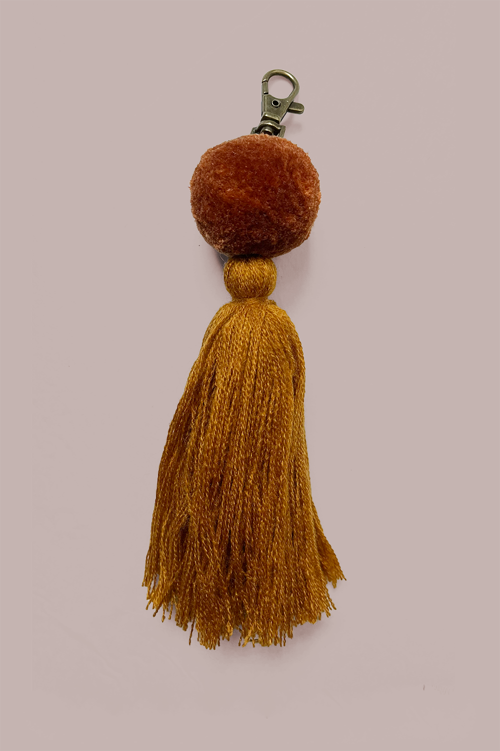 Burnt Orange Pom Pom Keychains