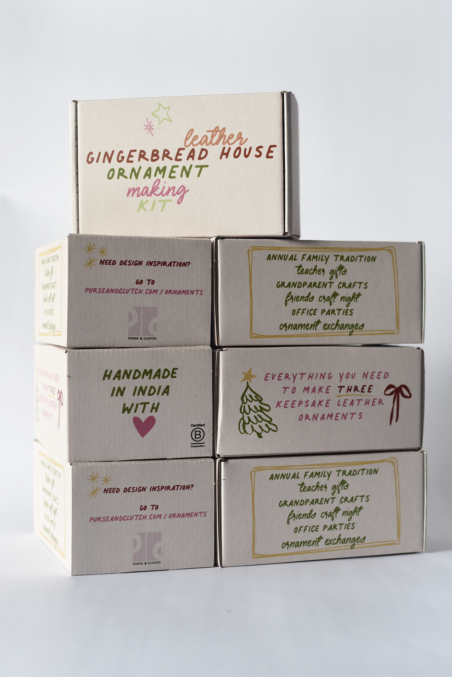 DIY Leather Gingerbread House Ornament Making Kits