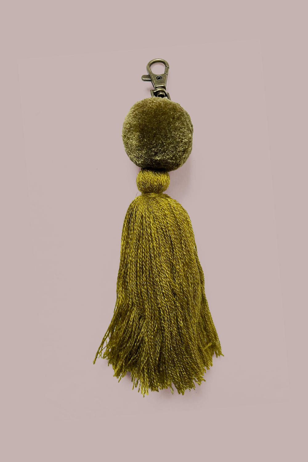 Green Pom Pom Tassel Keychain from Mexico