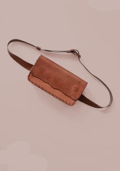 Brown Leather Belt Bag from Mexico