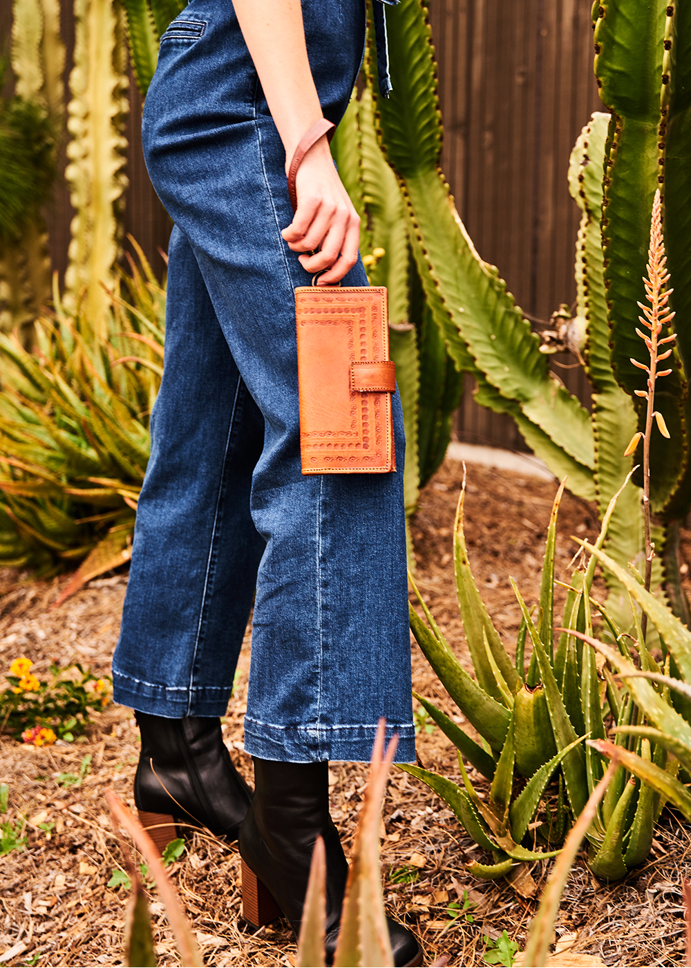 Hand tooled Wallet Wristlet