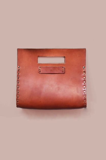 Classic Brown Leather Clutch from MExico