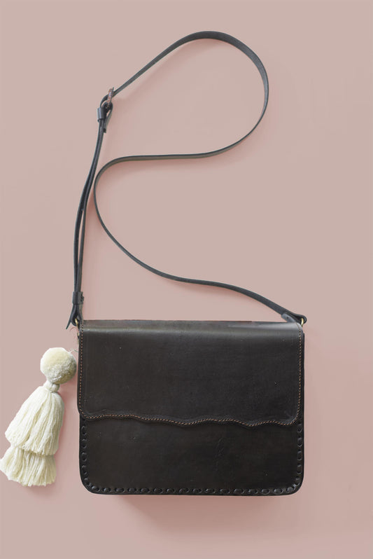 Mexican Leather Fold Over Crossbody Purse