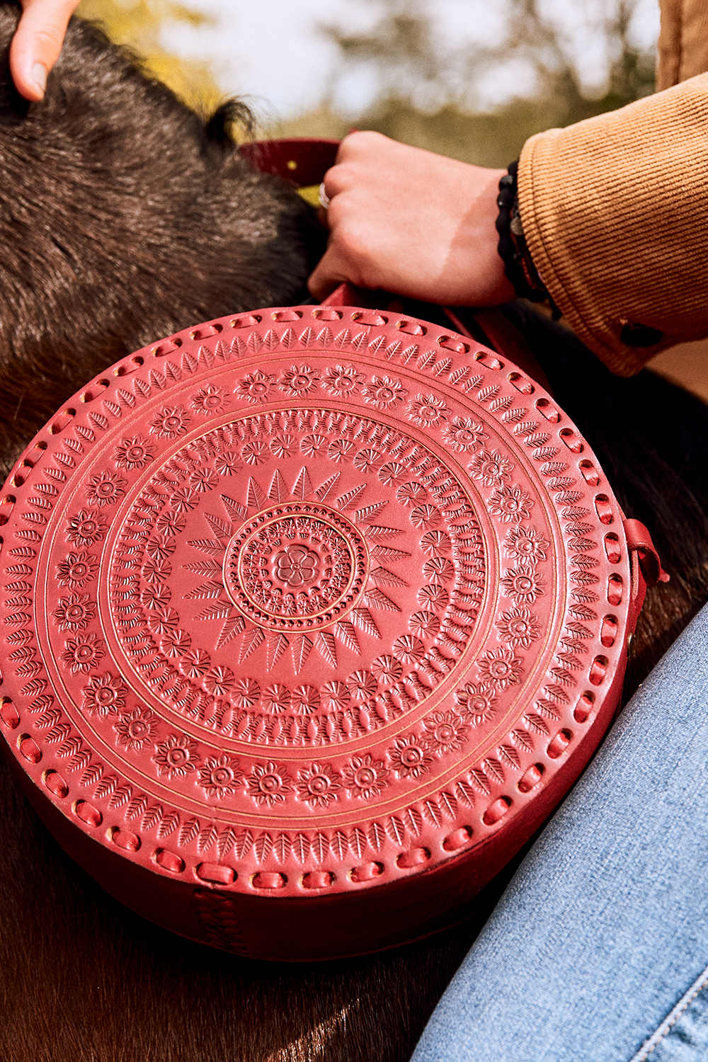LIMITED EDITION: Embossed Circle Crossbody
