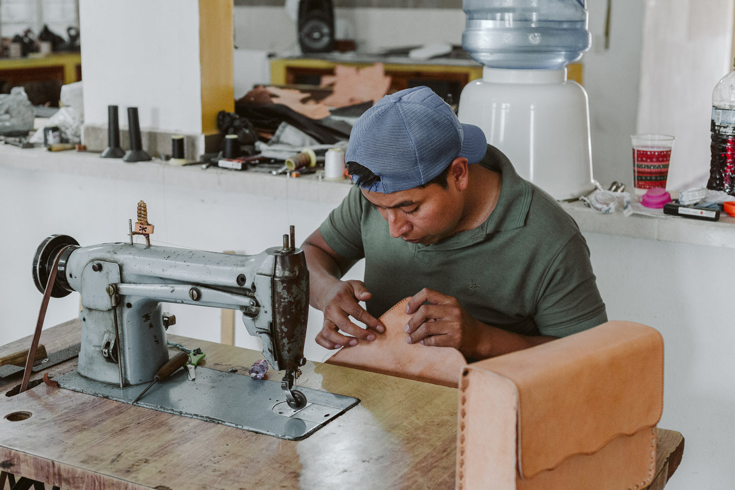Handcrafted naturally treated leather bags