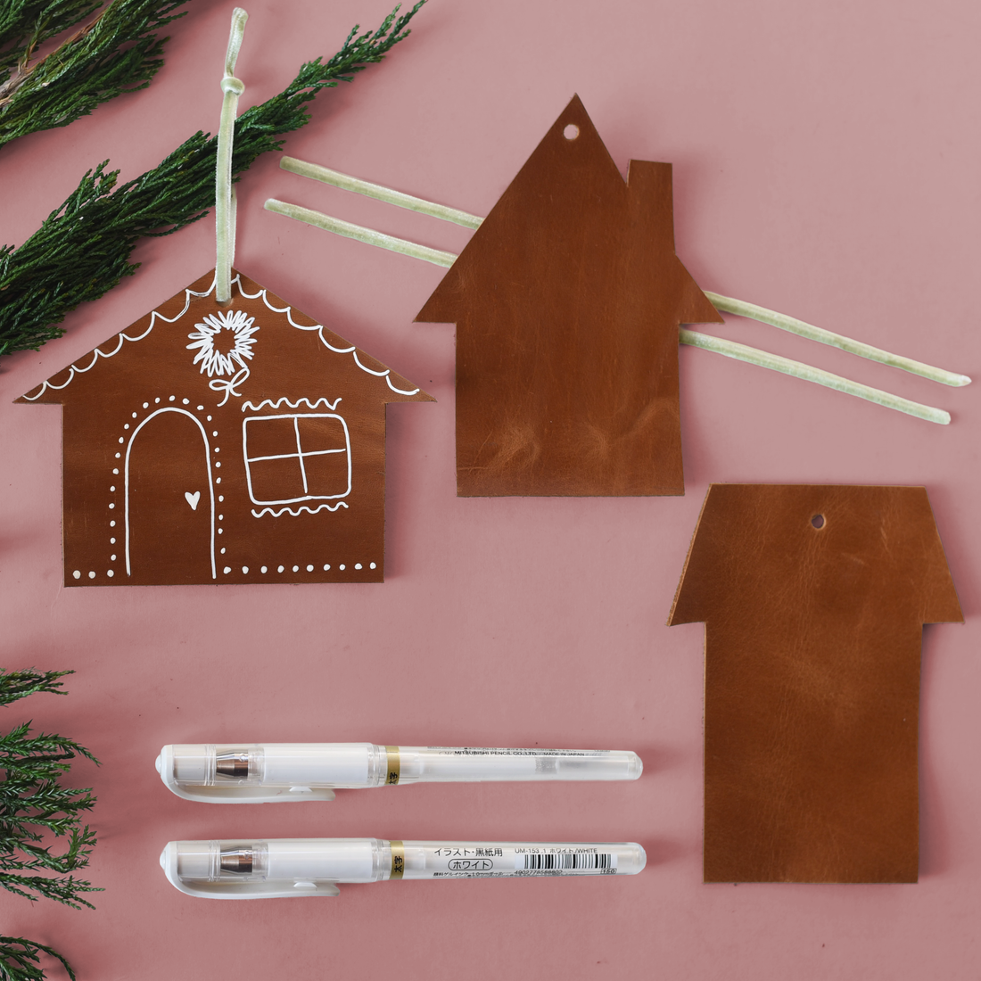 Leather Gingerbread House Ornament Making Kits