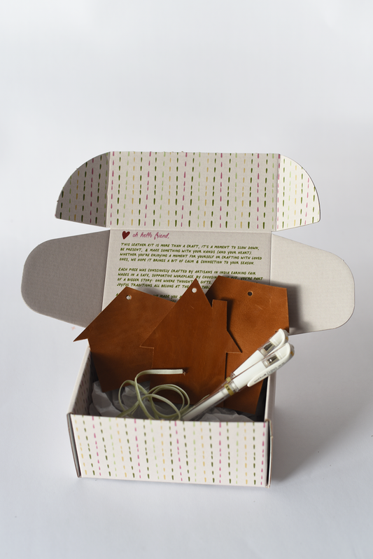 DIY Leather Gingerbread House Ornament Making Kits