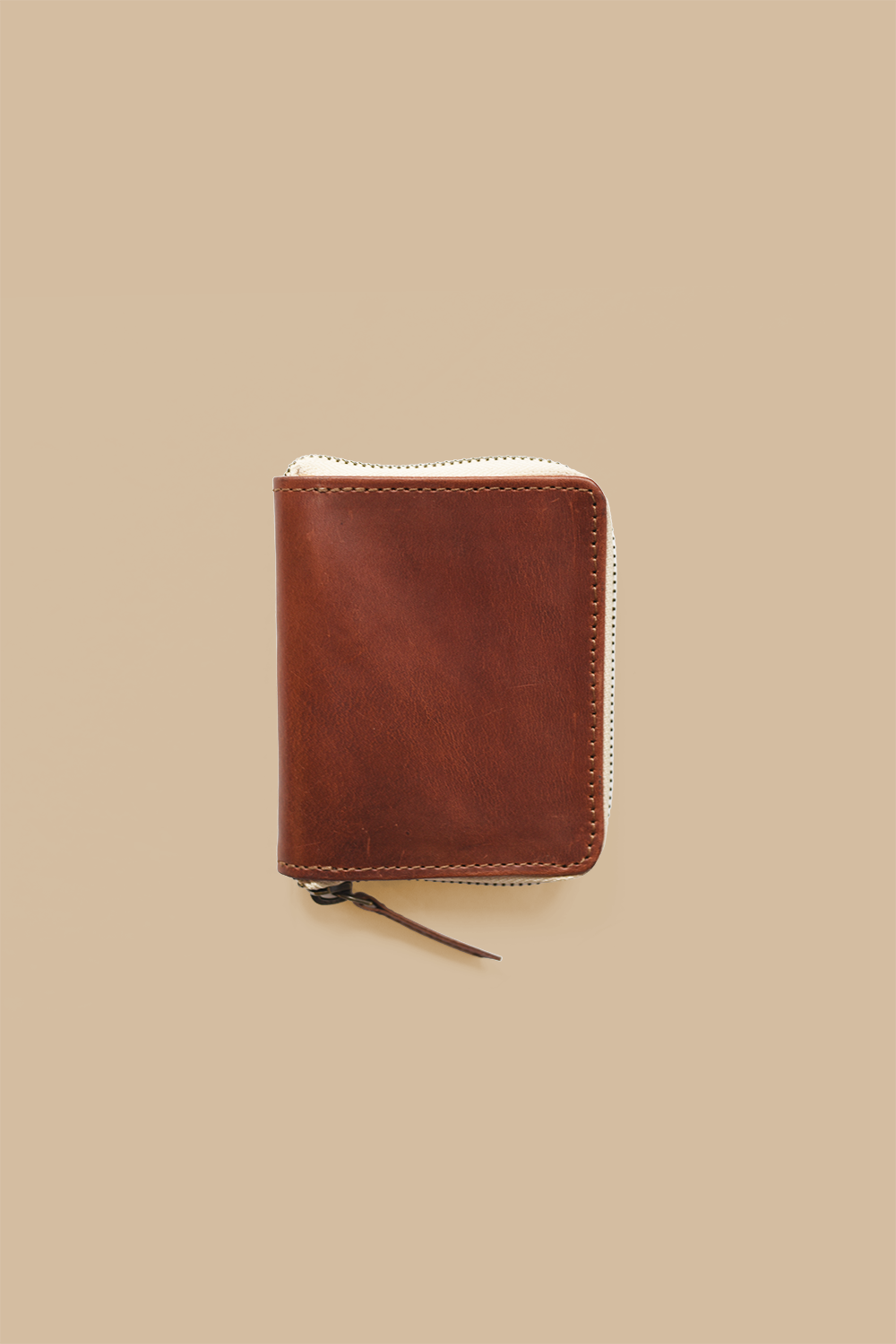 Chestnut Brown Buffalo Leather Zippered Wallet from India