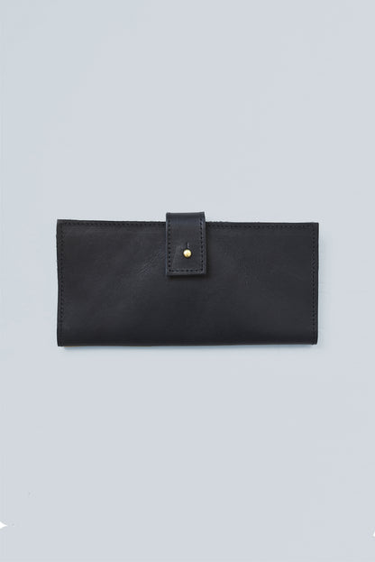 Custom white label black leather wallets for shops