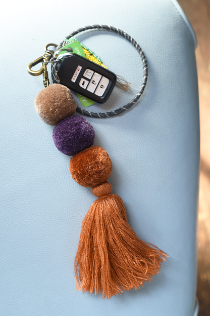 Bright Mexican pom pom tassel keychains