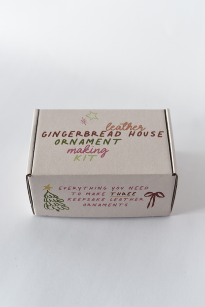 DIY Leather Gingerbread House Ornament Making Kits