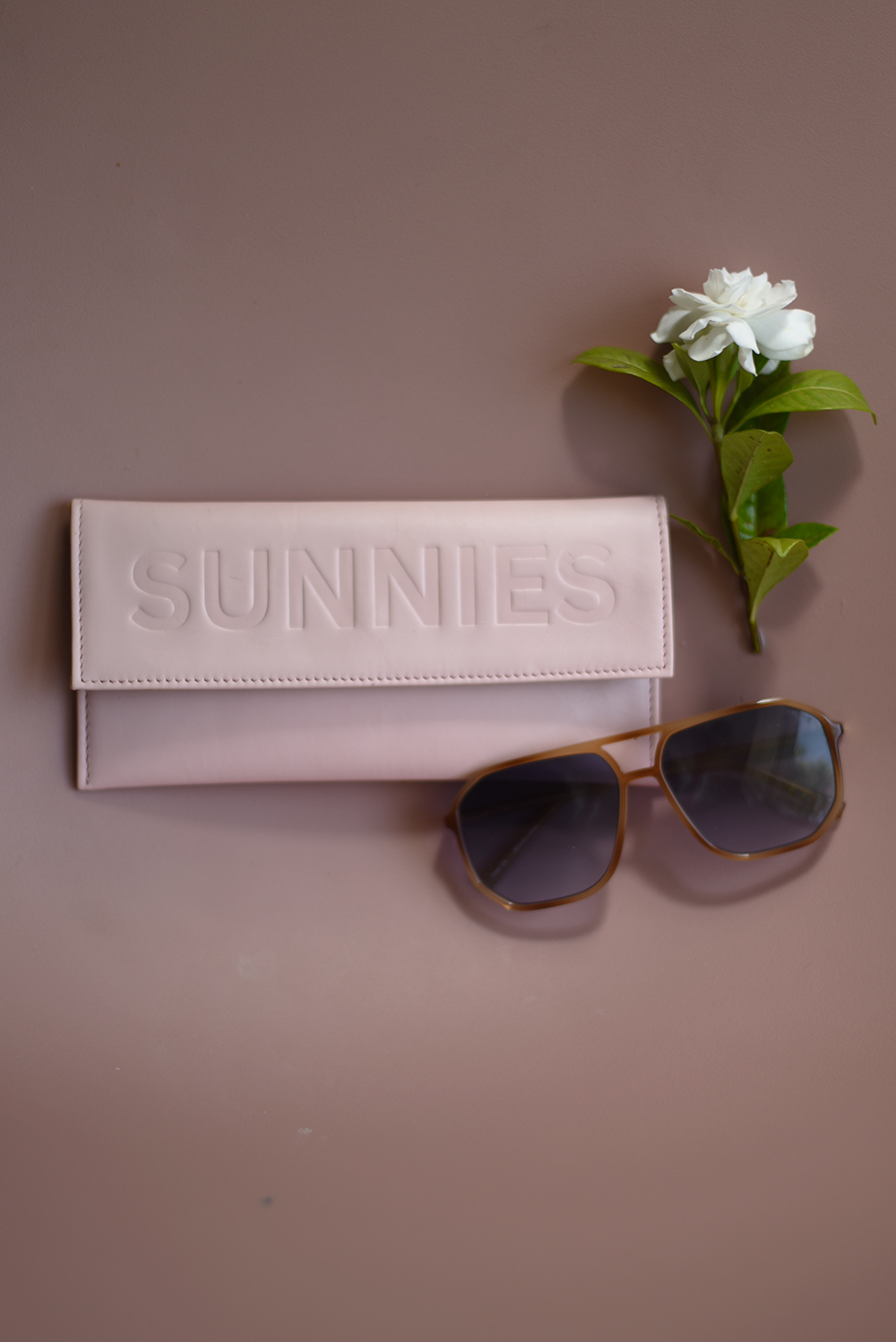 Light Pink leather Sunglasses Case