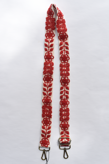 White & Red Adjustable Strap