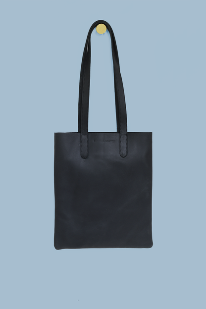 Black Leather Laptop Tote with great pockets