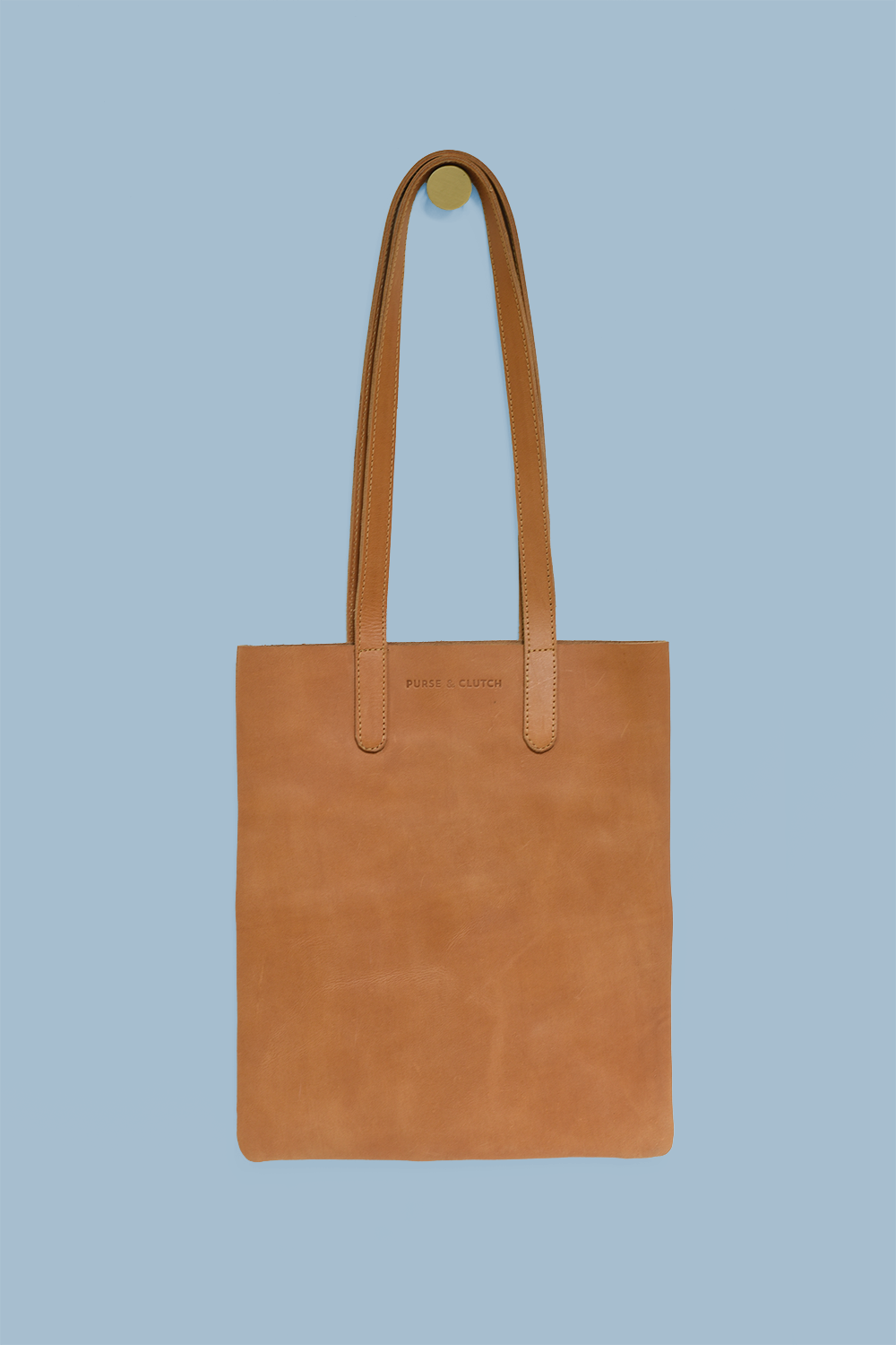 Small Leather Tote for Laptops with outside pockets