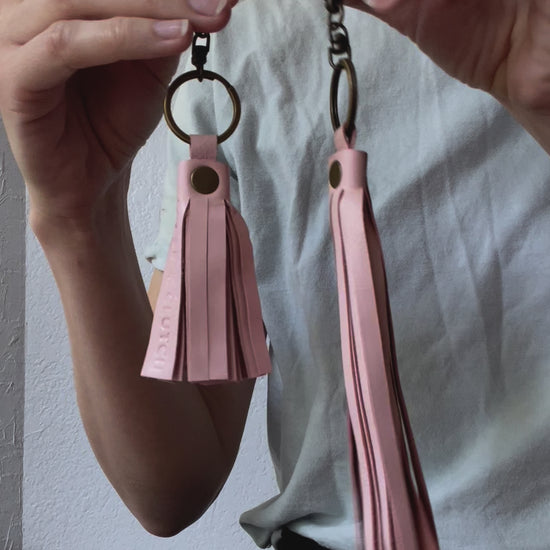 Light Pink Leather Keychains