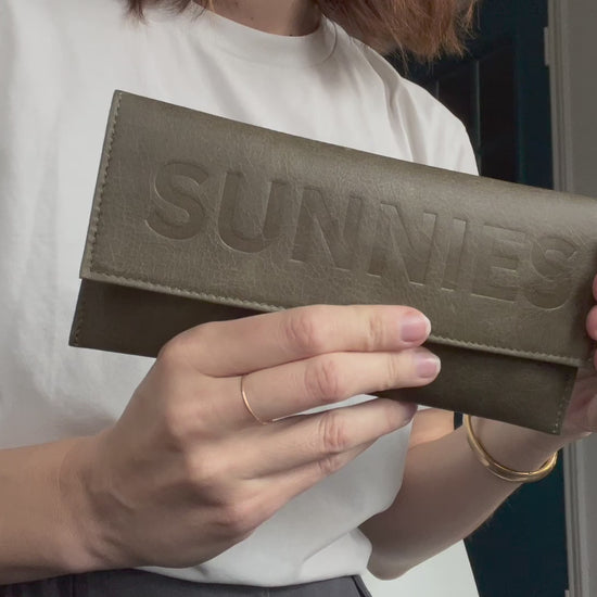 Video of Green leather sunglasses cases