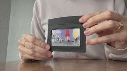 Classic Black Leather Card Wallet from India