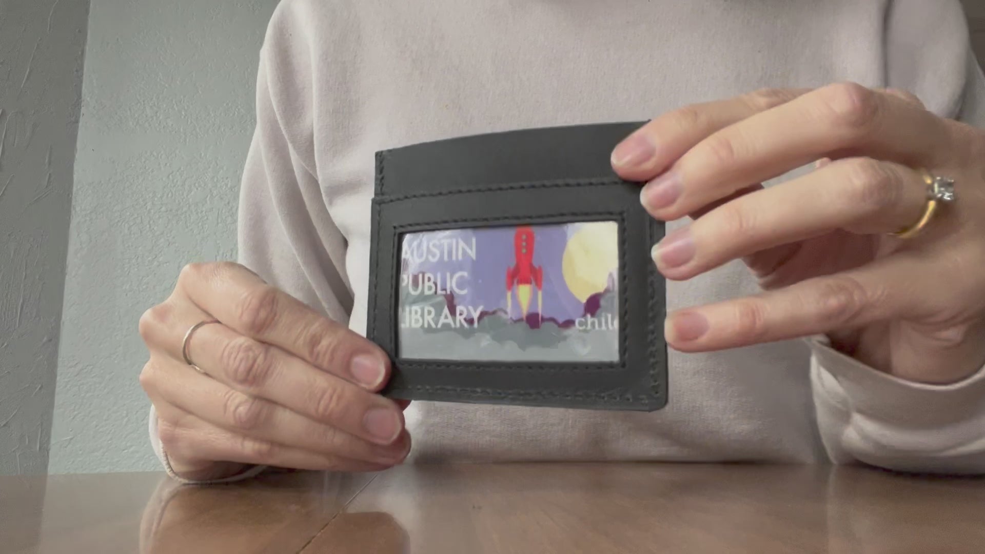 Classic Black Leather Card Wallet from India