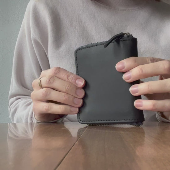 Classic Black Zip Wallet from India