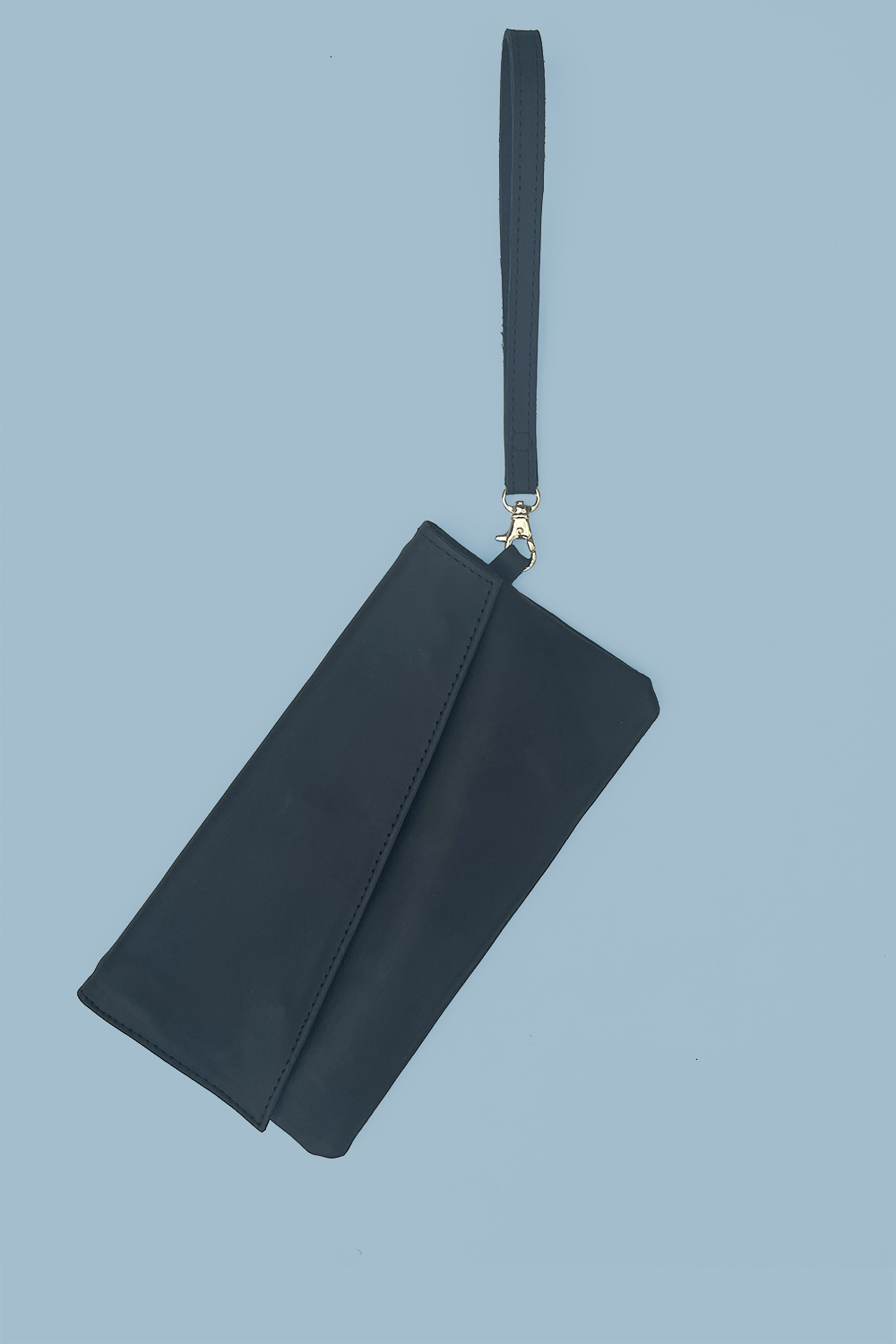 Ethically handmade Black Leather Clutch