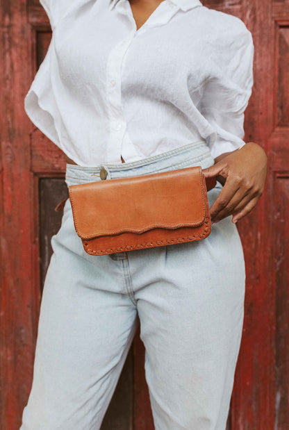 Brown Leather Belt Bags