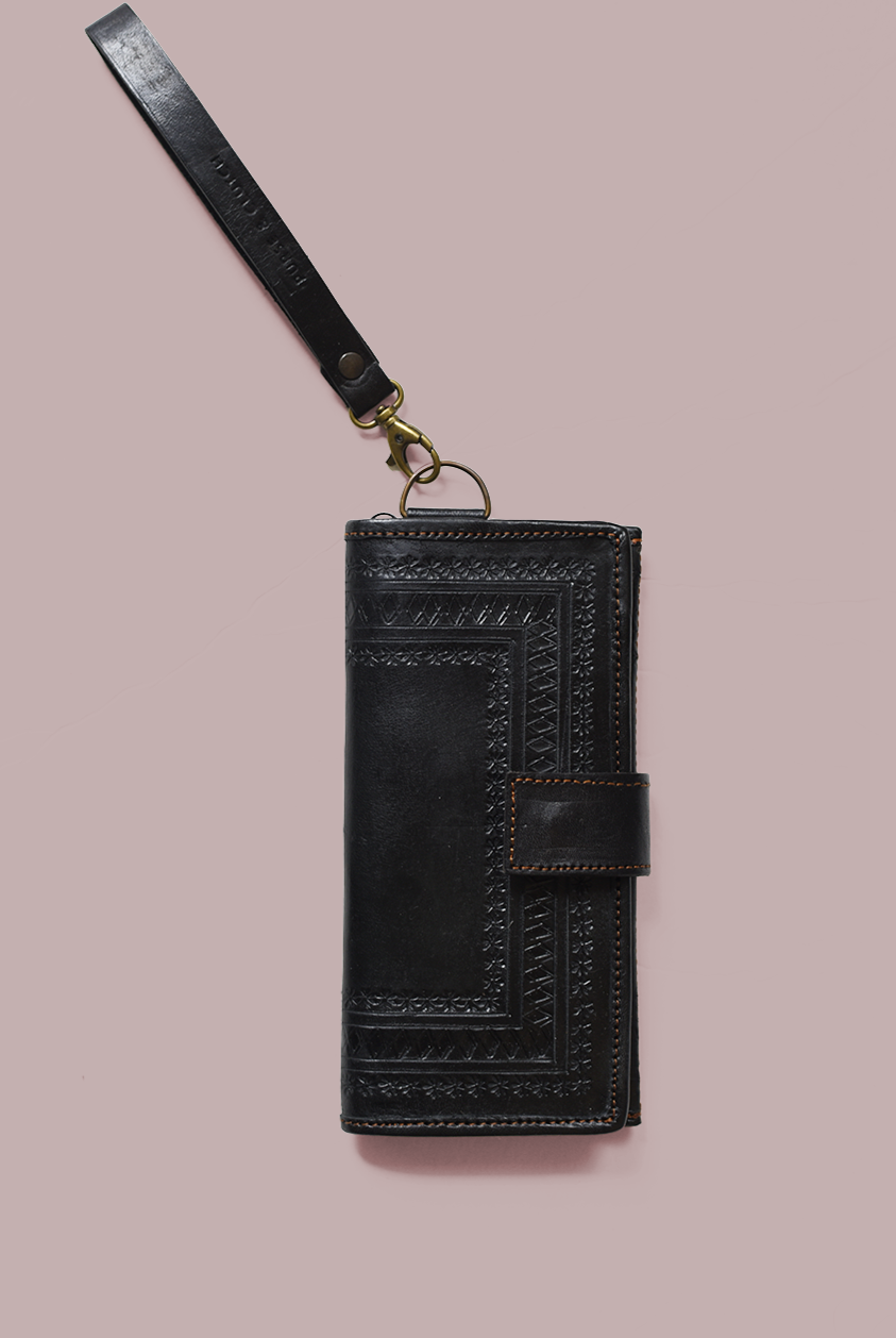 Embossed Leather Wallet from Mexico