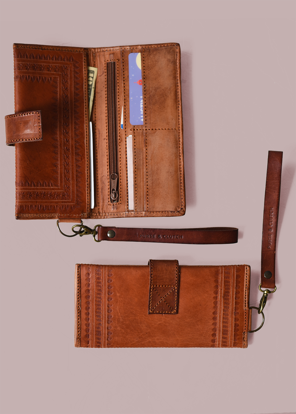 Mexican Leather Wallet Wristlets