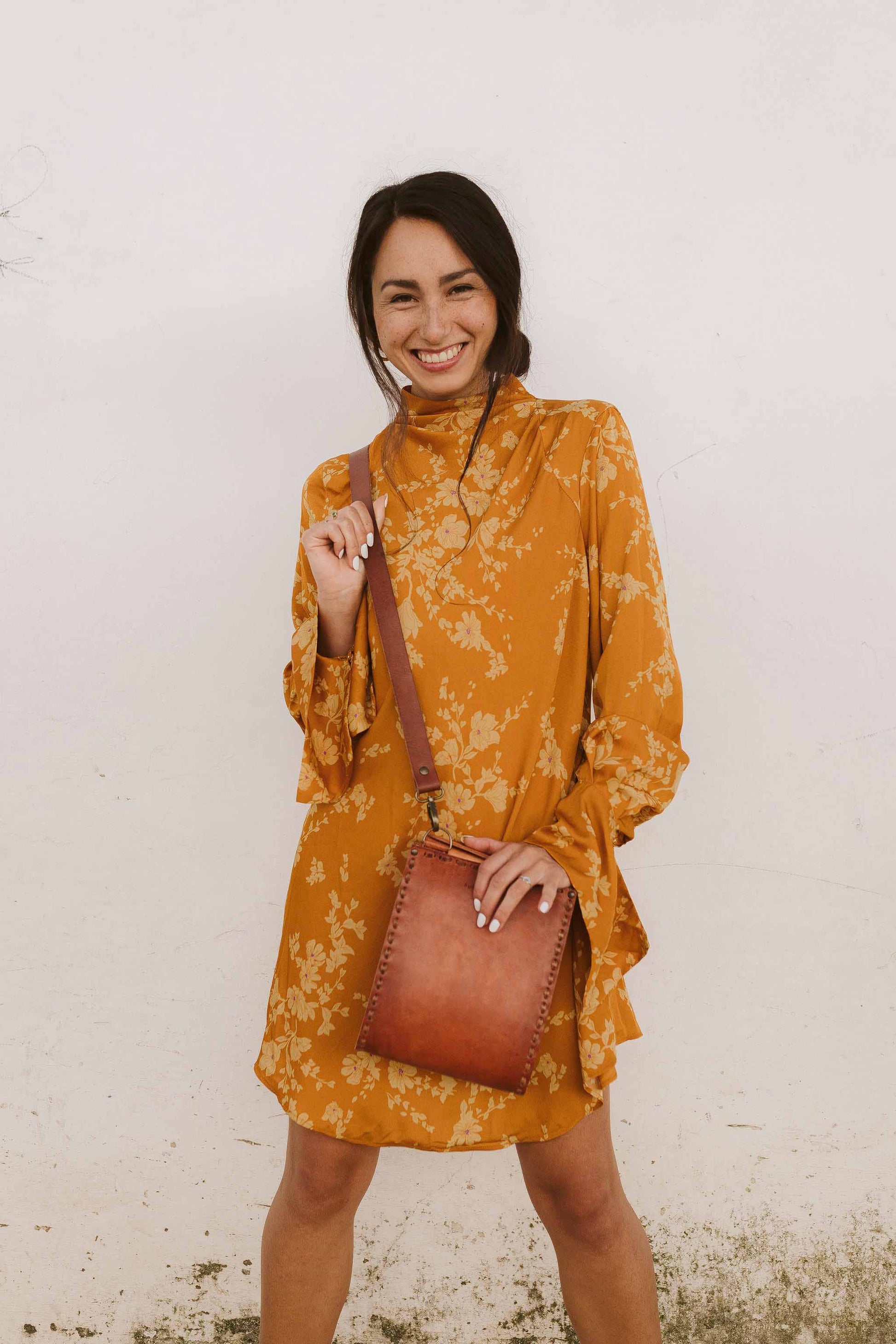 Brown Leather Mexican Crossbody Purse