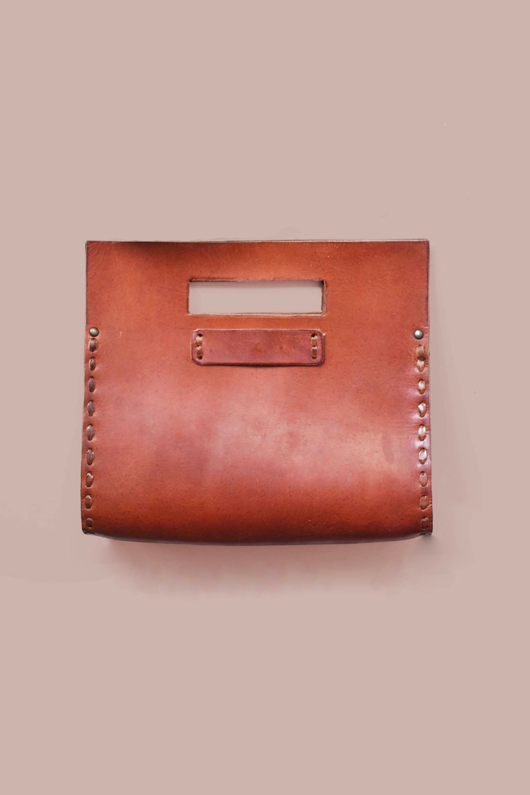 Classic Brown Leather Clutch from MExico