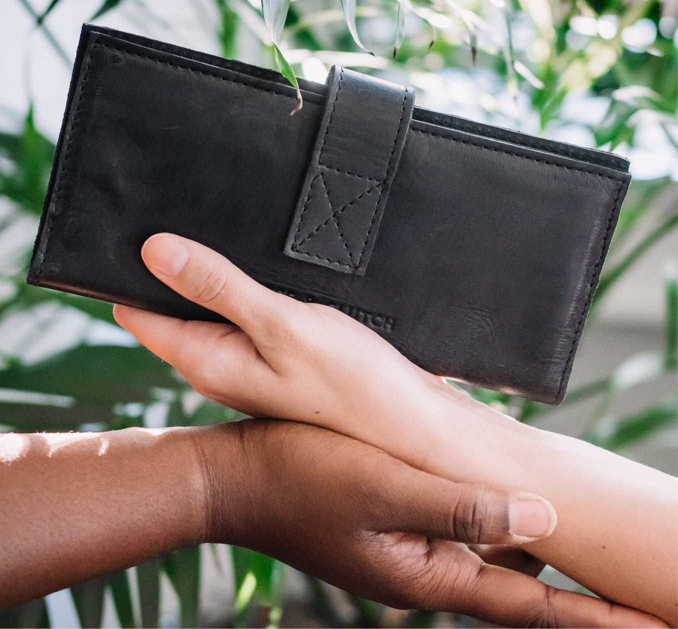 Ethically handmade black leather wallet