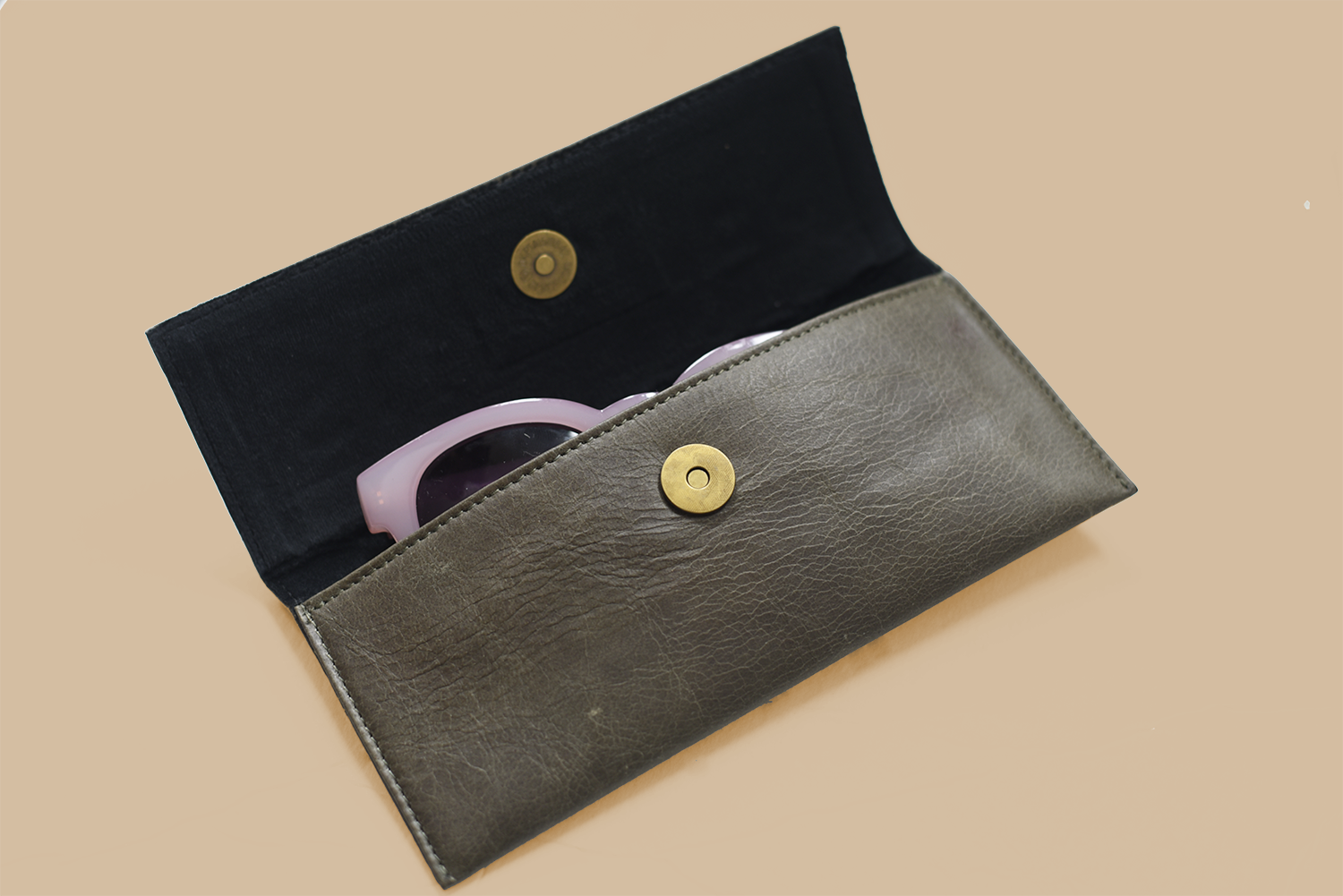 Forest green leather sunglasses cases