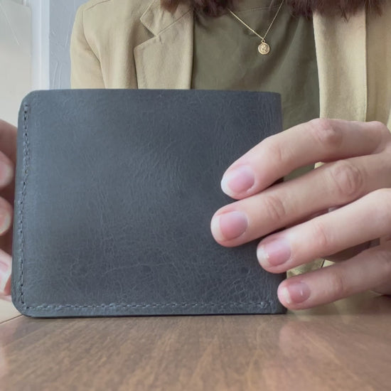 Gray Leather Wallets Ethically Handmade