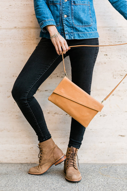 Leather Crossbody and Clutch Purse